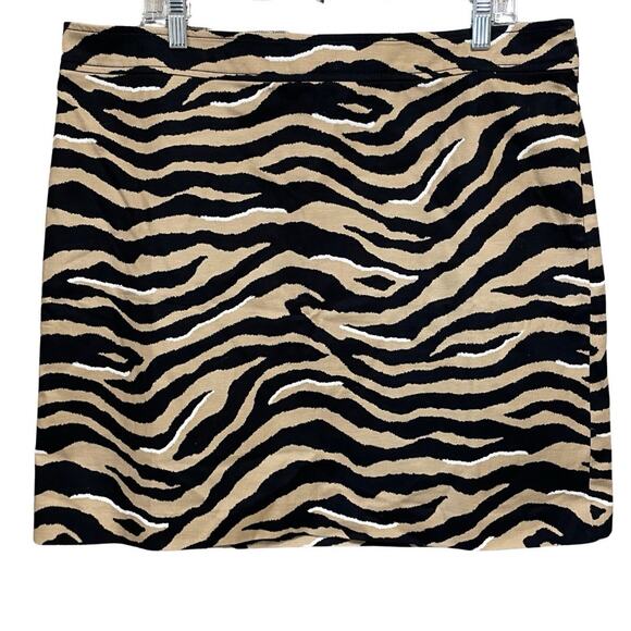 Talbots Dresses & Skirts - Talbots Twill Pencil Skirt Size 16 Tiger Print Lined Above Knee Zip Close NEW